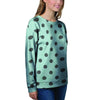 Aqua And Black Polka Dot Women's Sweatshirt-grizzshop