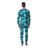 Aqua Camo And Camouflage Print Men's Pajamas-grizzshop