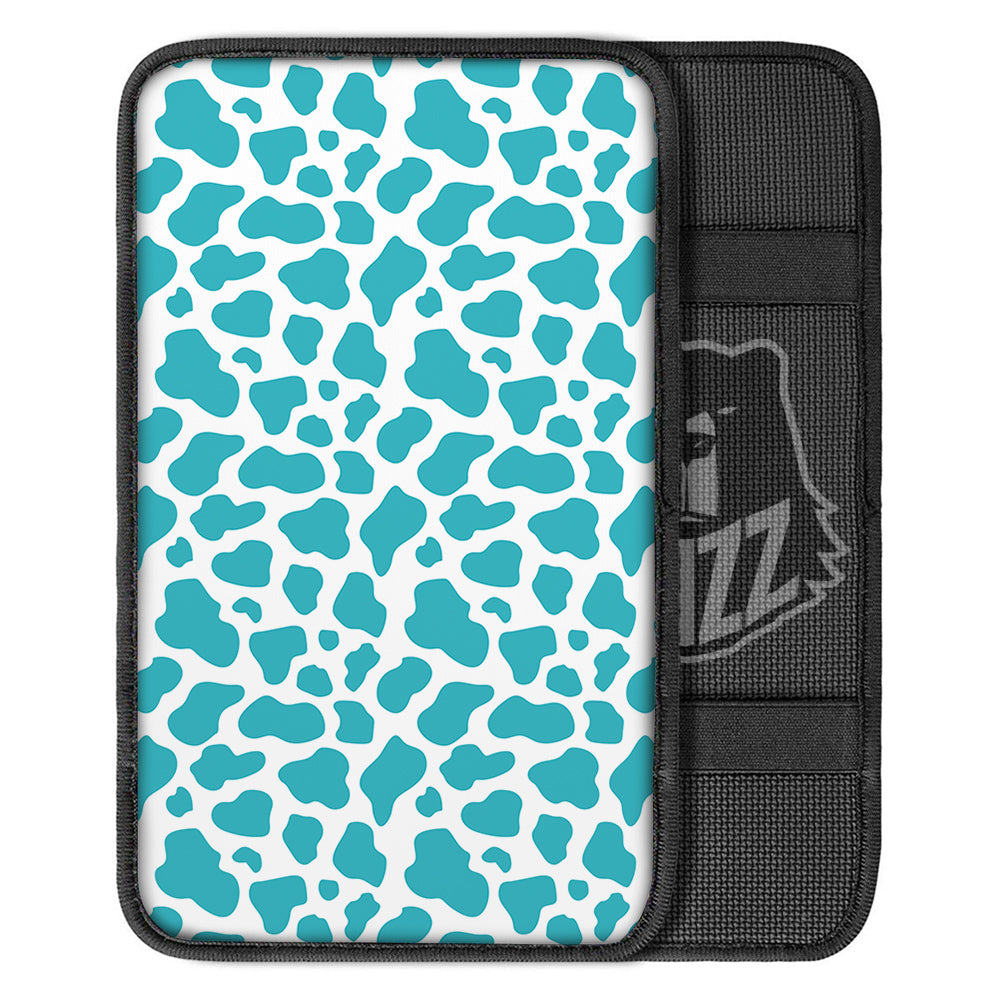 Aqua Cow Print Pattern Car Center Console Cover-grizzshop