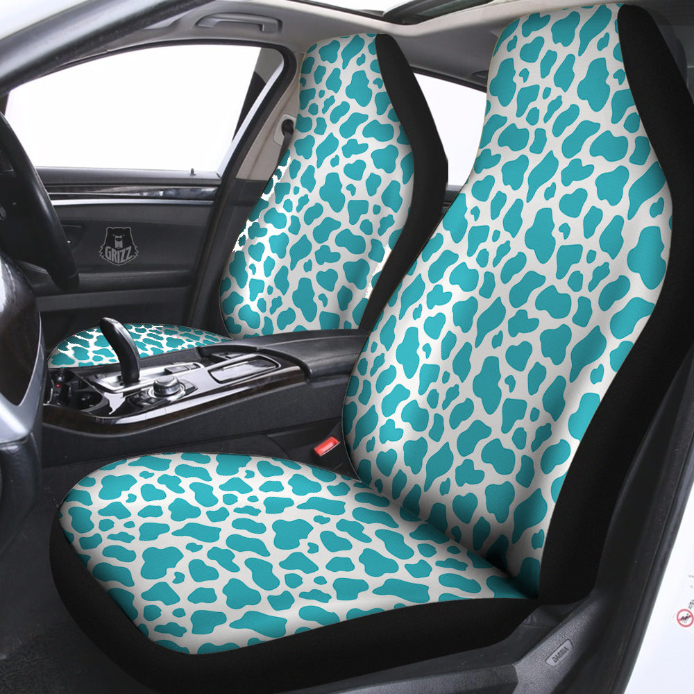 Aqua Cow Print Pattern Car Seat Covers-grizzshop
