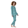 Aqua Cow Print Pattern Women's Pajamas-grizzshop