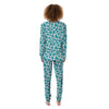 Aqua Cow Print Pattern Women's Pajamas-grizzshop