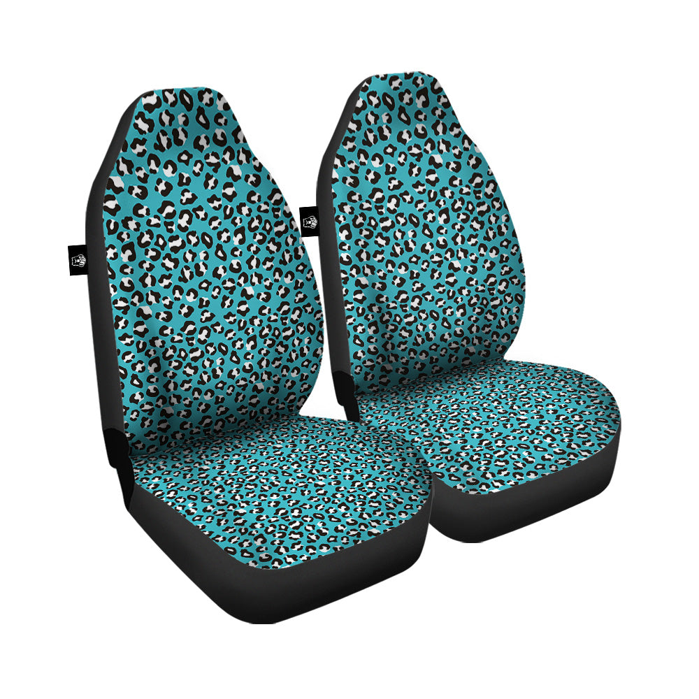 Aqua Leopard Print Pattern Car Seat Covers-grizzshop