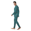 Aqua Leopard Print Pattern Men's Pajamas-grizzshop