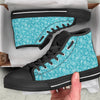 Aqua Paisley Bandana Print Black High Top Shoes-grizzshop