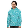 Aqua Paisley Bandana Print Men's Hoodie-grizzshop