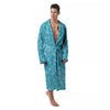 Aqua Paisley Bandana Print Men's Robe-grizzshop