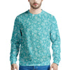 Aqua Paisley Bandana Print Men's Sweatshirt-grizzshop