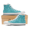 Aqua Paisley Bandana Print White High Top Shoes-grizzshop