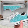 Aqua Paisley Bandana Print White Low Top Shoes-grizzshop