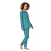 Aqua Paisley Bandana Print Women's Pajamas-grizzshop