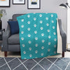 Aqua Paw Print Blanket-grizzshop