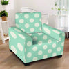 Aqua Polka Dot Armchair Cover-grizzshop