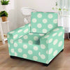 Aqua Polka Dot Armchair Cover-grizzshop