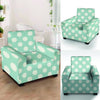 Aqua Polka Dot Armchair Cover-grizzshop