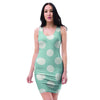 Aqua Polka Dot Bodycon Dress-grizzshop