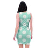 Aqua Polka Dot Bodycon Dress-grizzshop