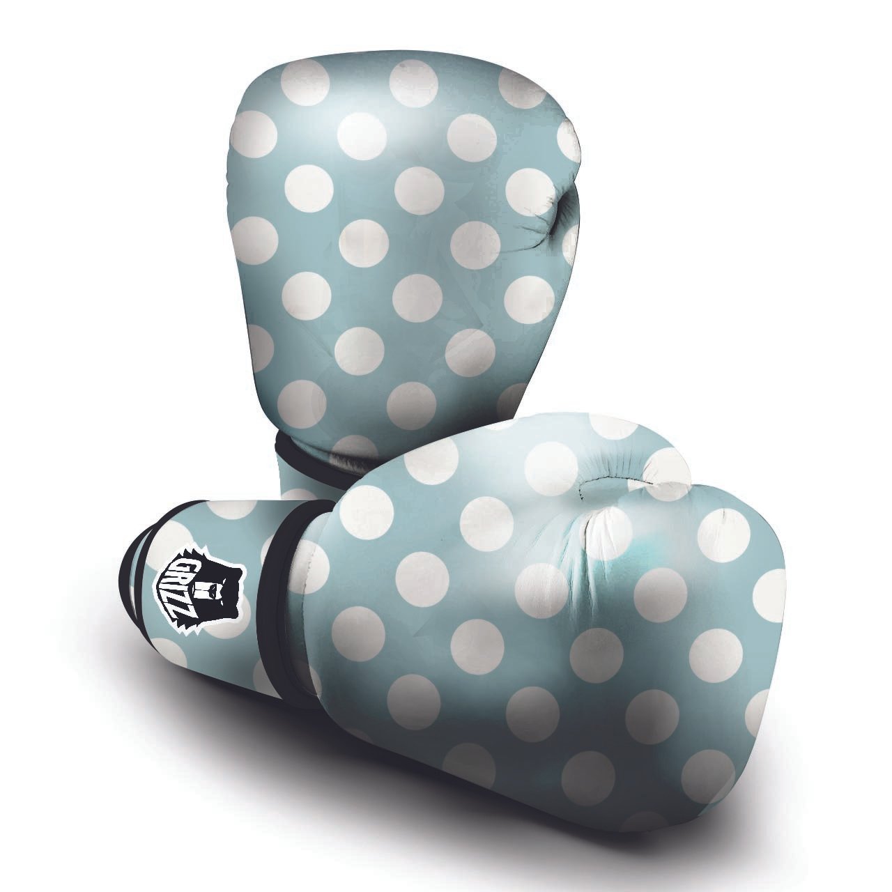 Aqua Polka Dot Boxing Gloves-grizzshop