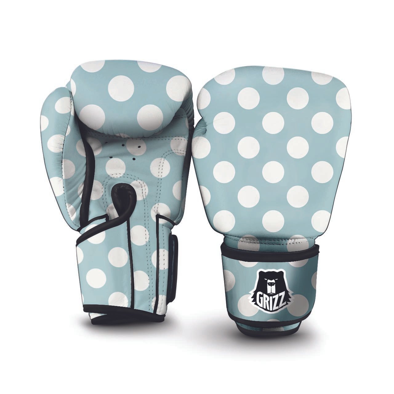 Aqua Polka Dot Boxing Gloves-grizzshop