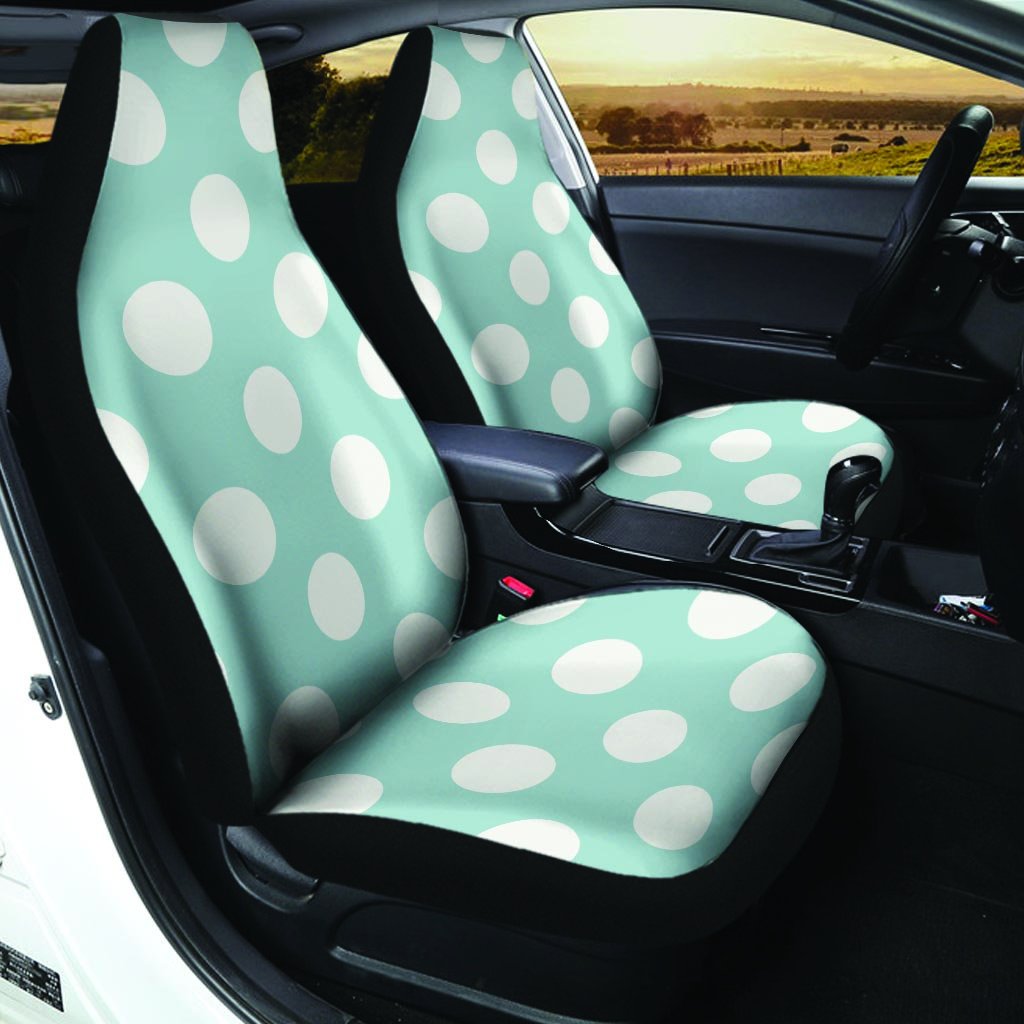 Aqua Polka Dot Car Seat Covers-grizzshop