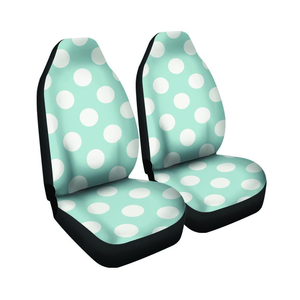 Aqua Polka Dot Car Seat Covers-grizzshop