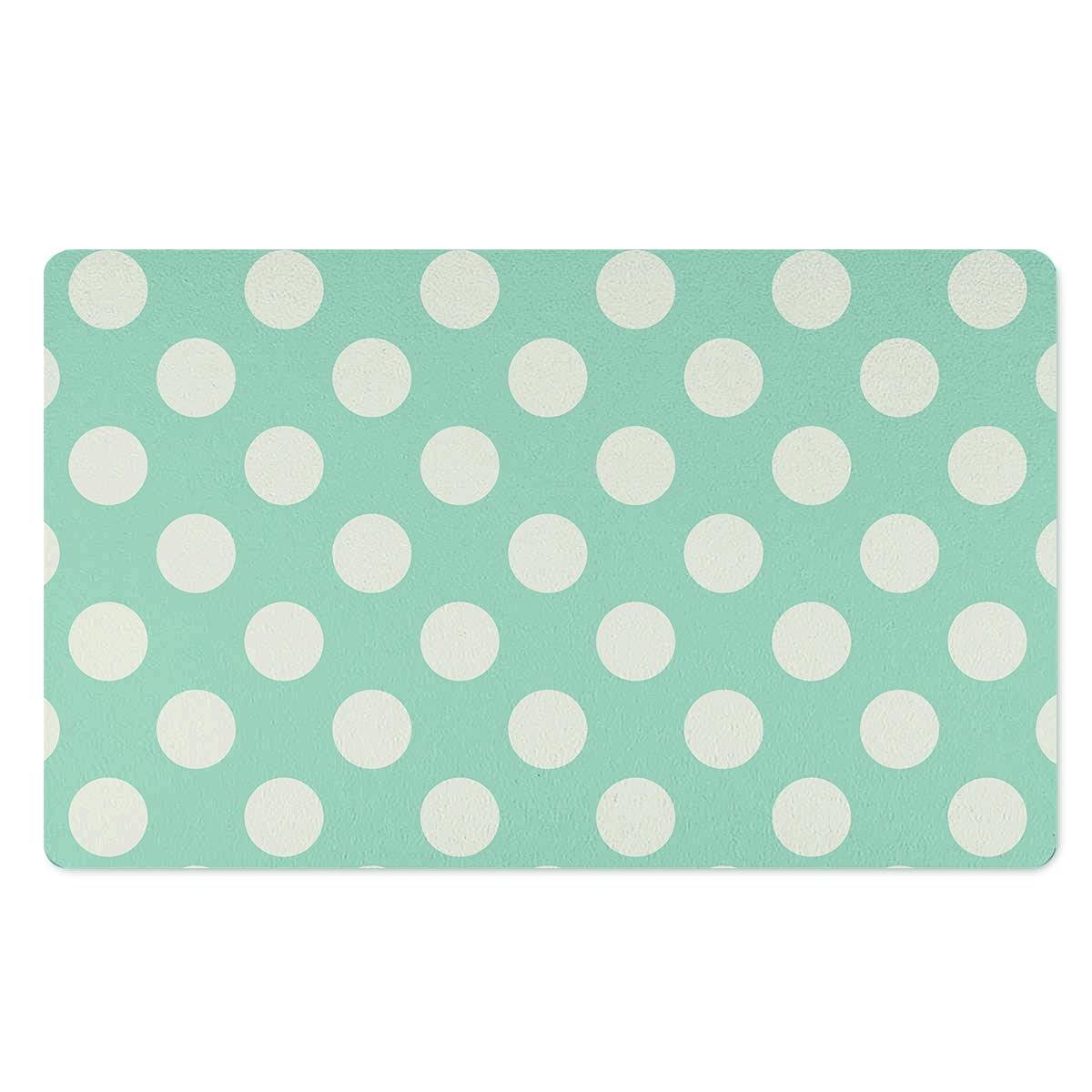 Aqua Polka Dot Door Mat-grizzshop