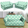 Aqua Polka Dot Loveseat Cover-grizzshop