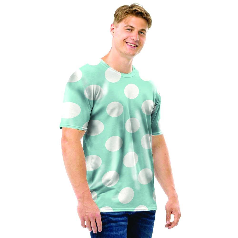 Aqua Polka Dot Men T Shirt-grizzshop