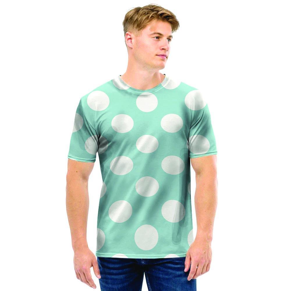 Aqua Polka Dot Men T Shirt-grizzshop