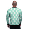 Aqua Polka Dot Men's Bomber Jacket-grizzshop