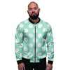 Aqua Polka Dot Men's Bomber Jacket-grizzshop