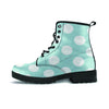 Aqua Polka Dot Men's Boots-grizzshop