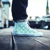 Aqua Polka Dot Men's High Top Shoes-grizzshop