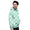 Aqua Polka Dot Men's Hoodie-grizzshop