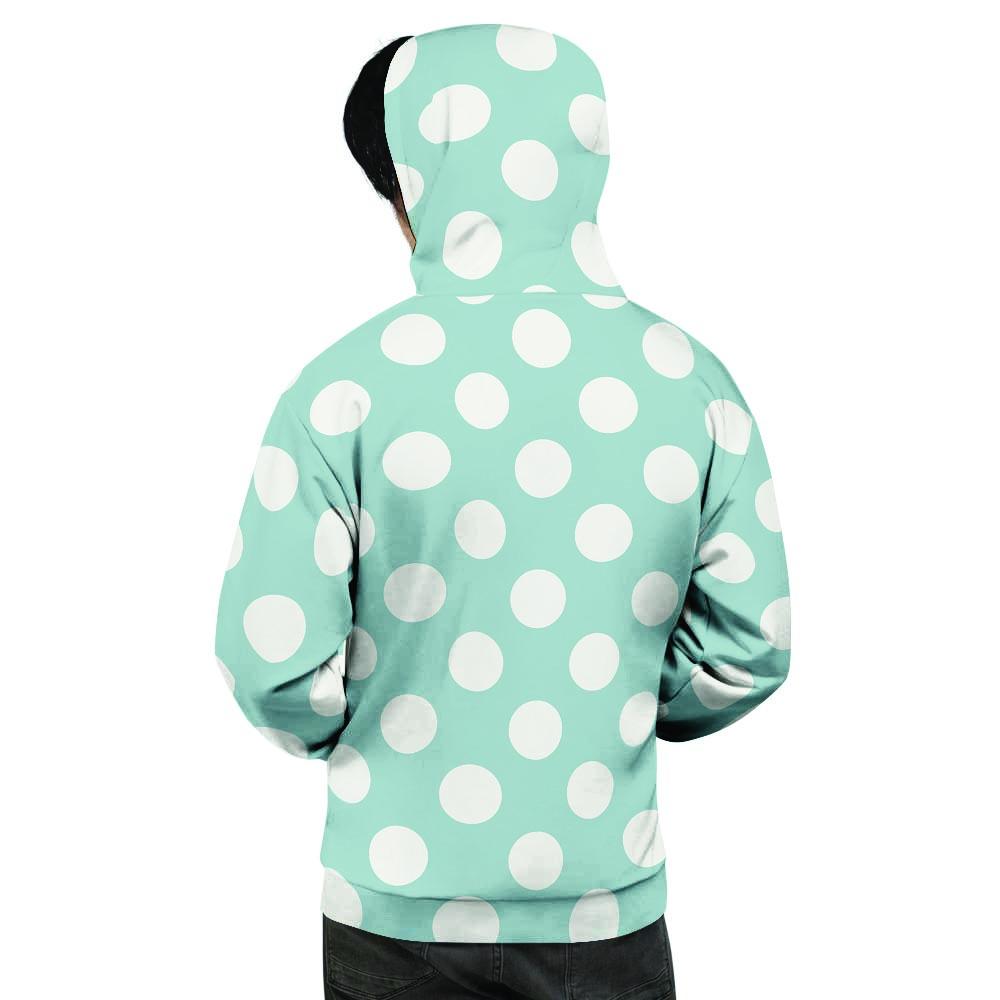 Aqua Polka Dot Men's Hoodie-grizzshop