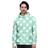 Aqua Polka Dot Men's Hoodie-grizzshop