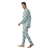 Aqua Polka Dot Men's Pajamas-grizzshop