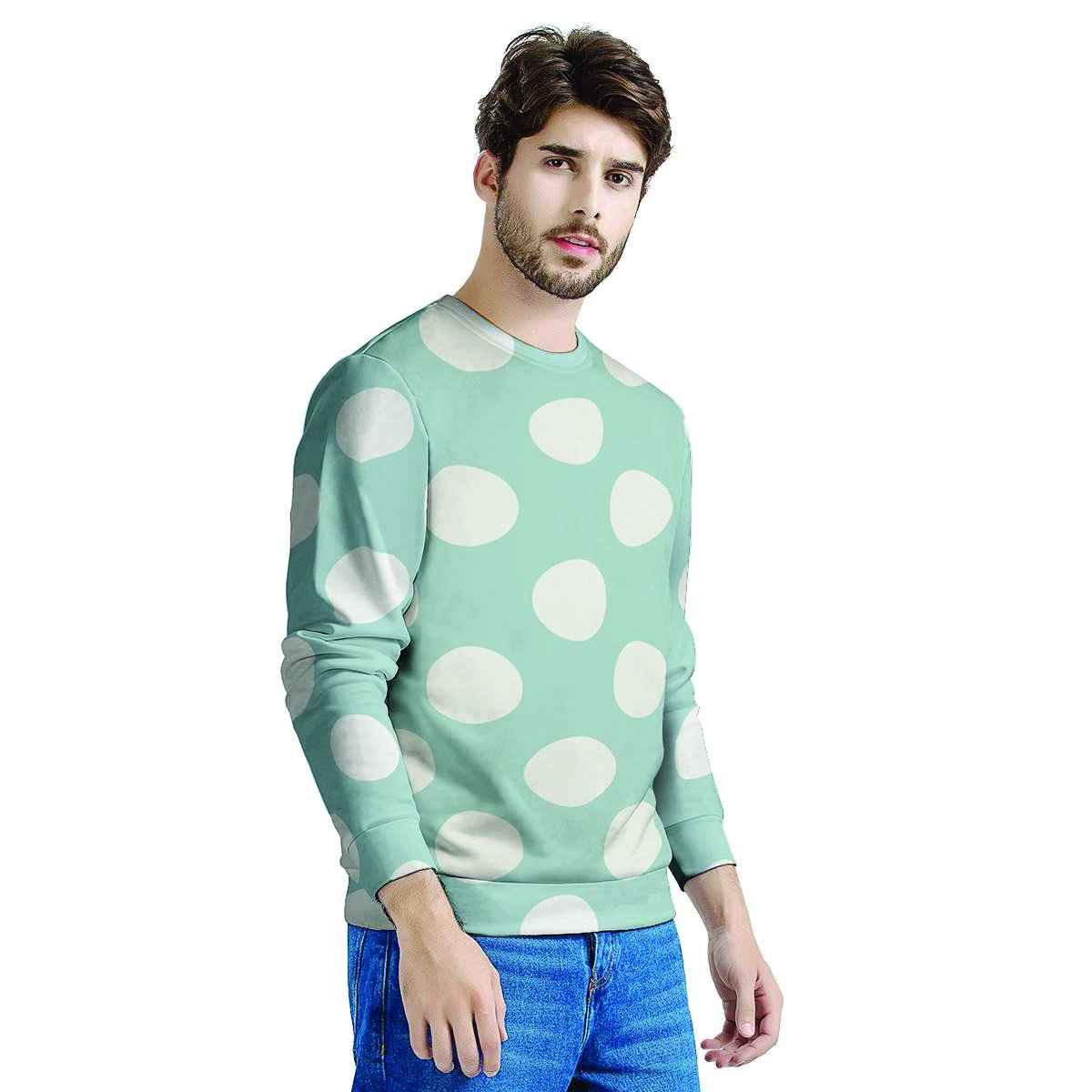 Aqua Polka Dot Men's Sweatshirt-grizzshop