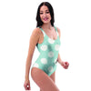 Aqua Polka Dot One Piece Swimsuite-grizzshop