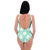 Aqua Polka Dot One Piece Swimsuite-grizzshop