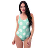 Aqua Polka Dot One Piece Swimsuite-grizzshop