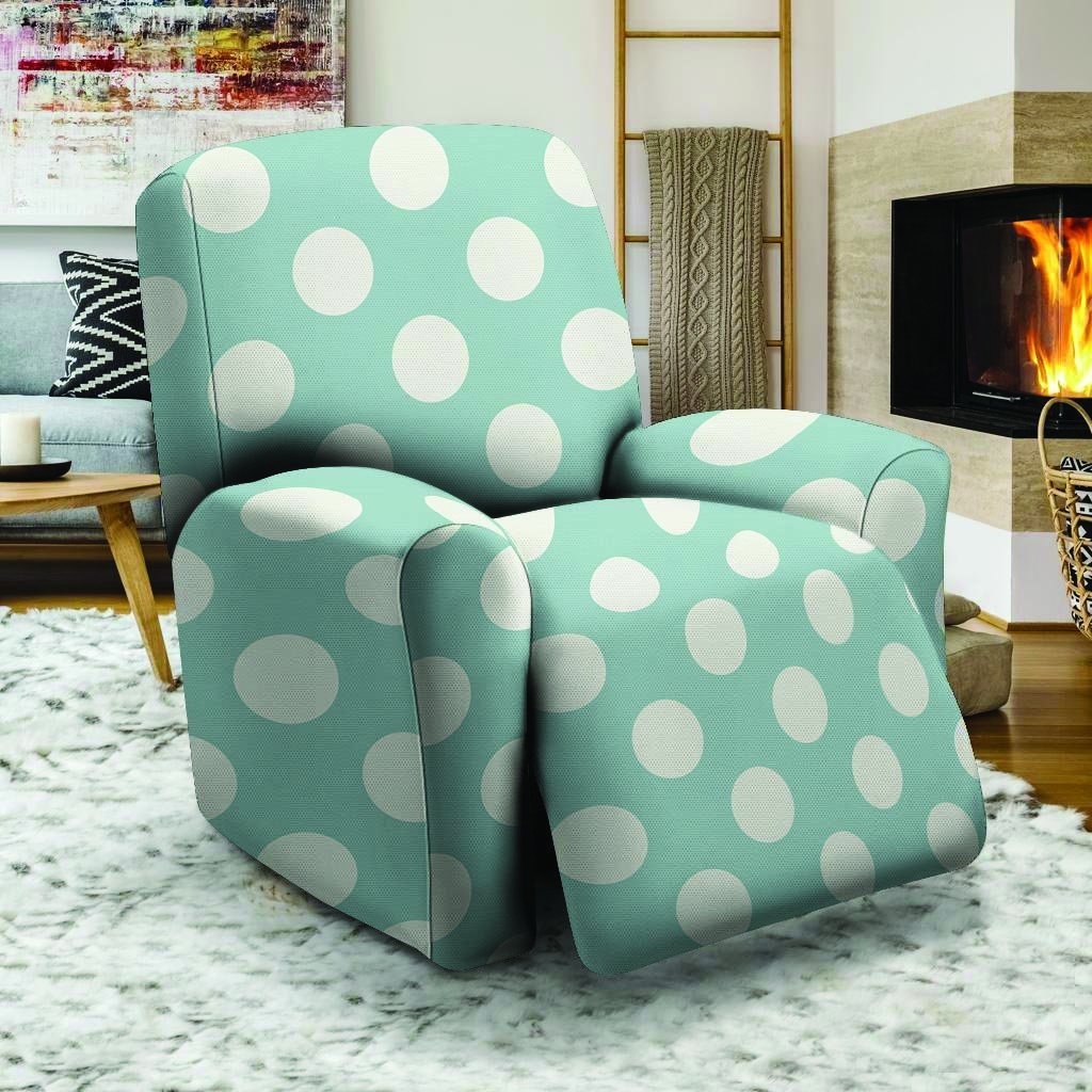 Aqua Polka Dot Recliner Cover-grizzshop