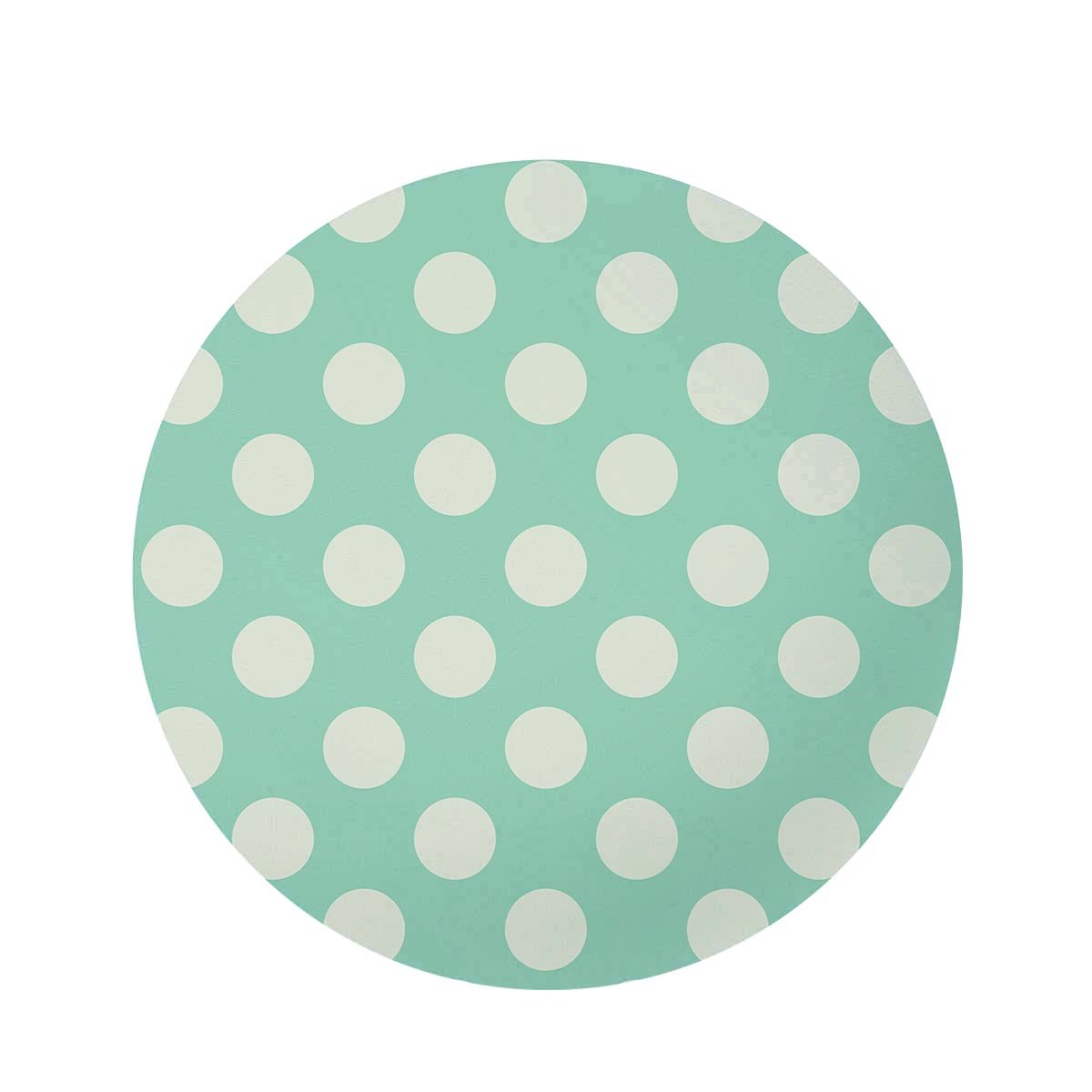 Aqua Polka Dot Round Rug-grizzshop