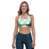 Aqua Polka Dot Sports Bra-grizzshop