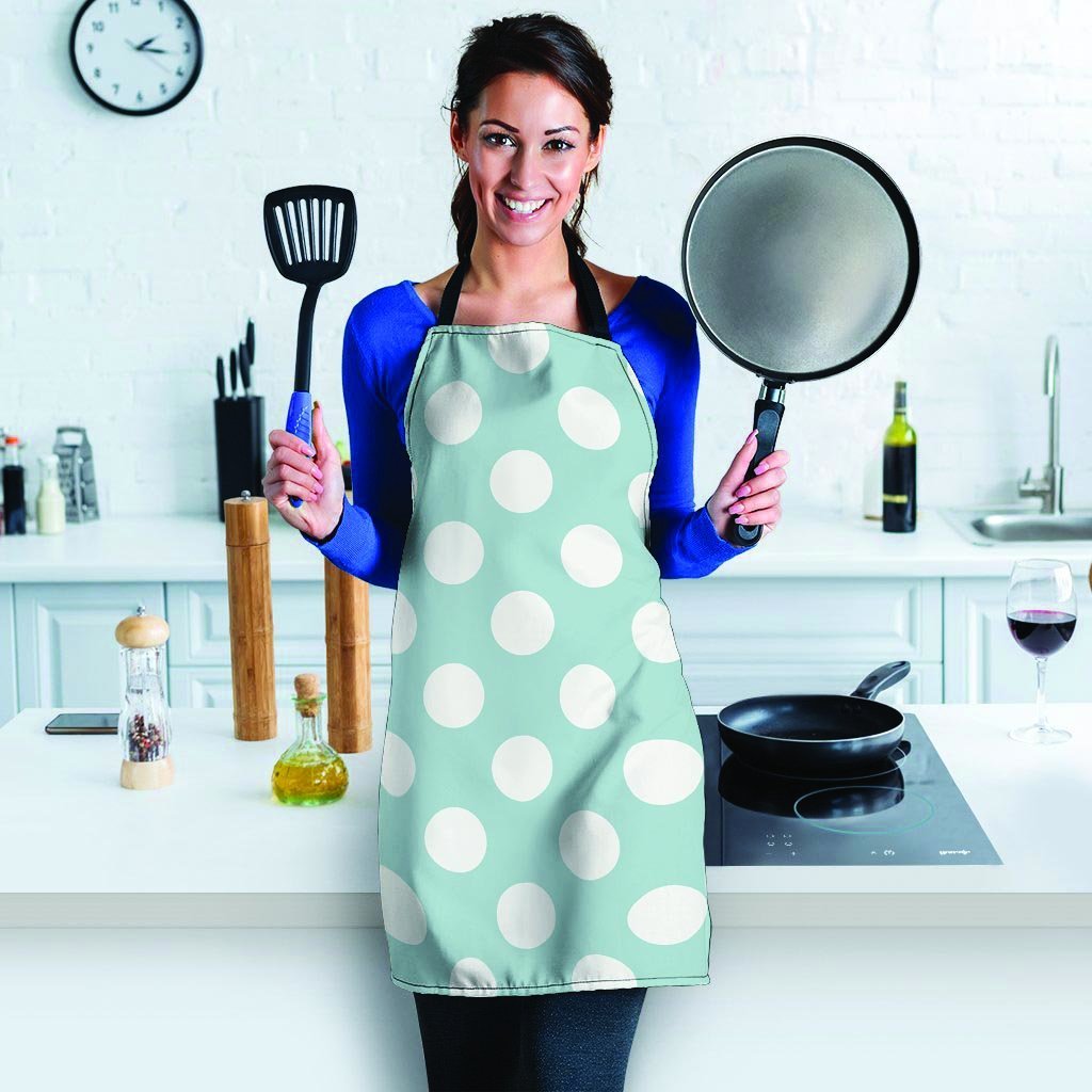 Aqua Polka Dot Women's Apron-grizzshop