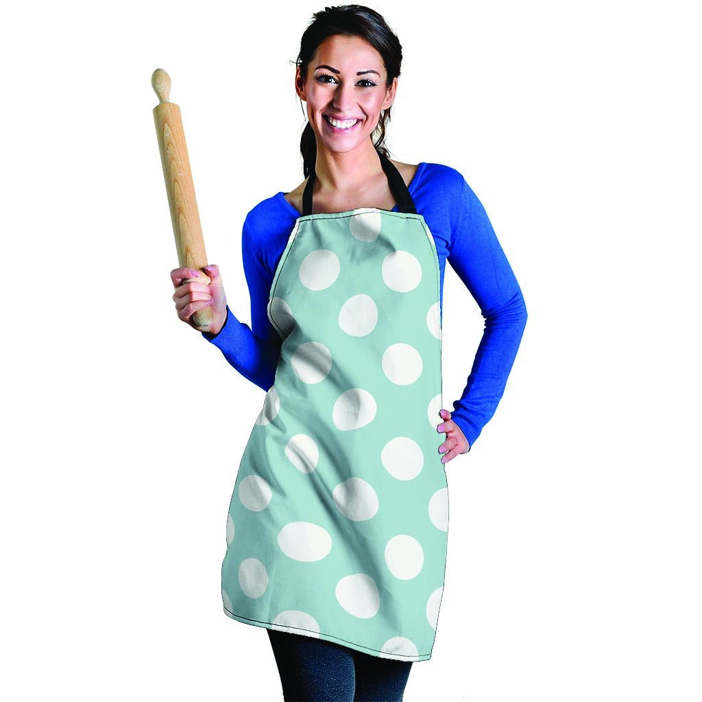 Aqua Polka Dot Women's Apron-grizzshop