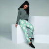 Aqua Polka Dot Women's Joggers-grizzshop