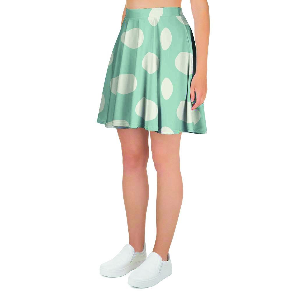 Aqua Polka Dot Women's Skirt-grizzshop