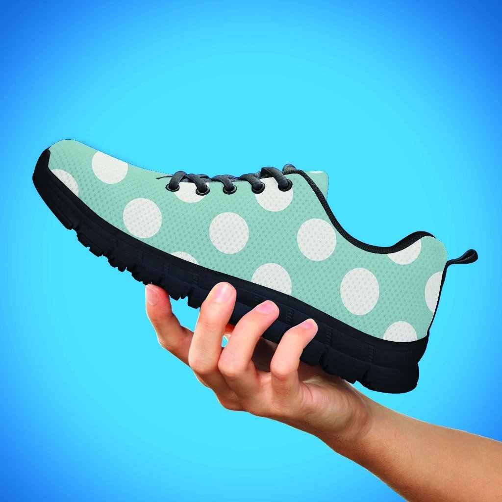 Aqua Polka Dot Women's Sneakers-grizzshop