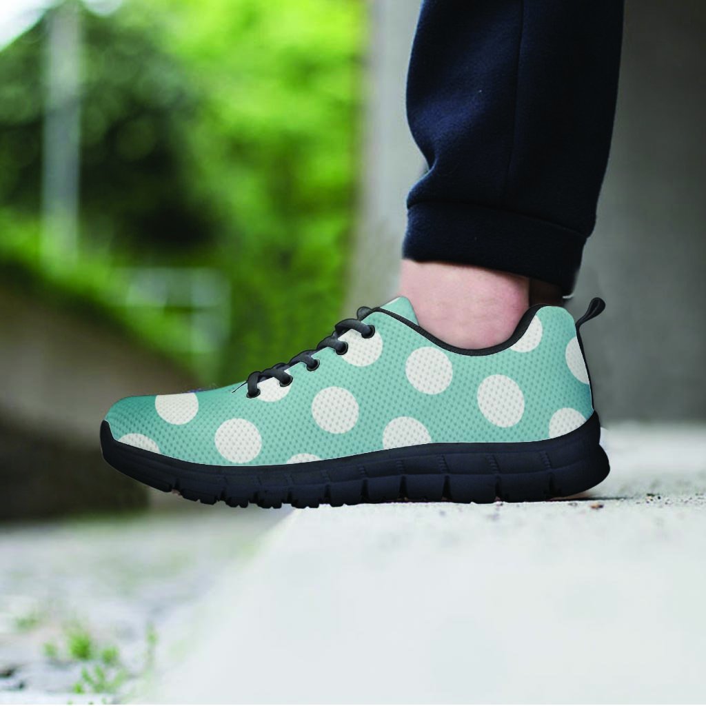 Aqua Polka Dot Women's Sneakers-grizzshop